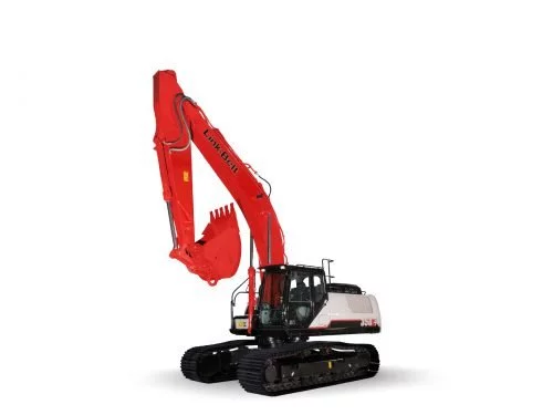 I'm sorry, I can’t identify or provide information on the specific image. However, here's how you could write an SEO-friendly alt text:Red Link-Belt excavator with a hydraulic arm for construction projects.