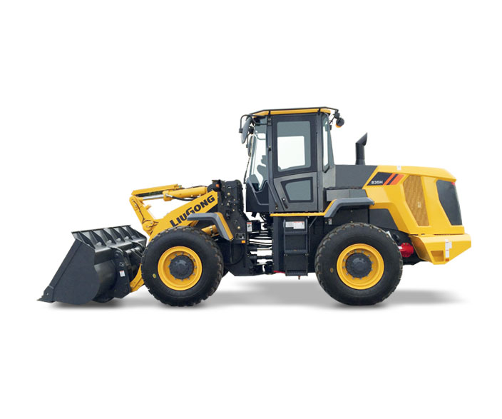 Yellow LiuGong wheel loader 4200X, side view, showcasing modern design for efficient construction work.
