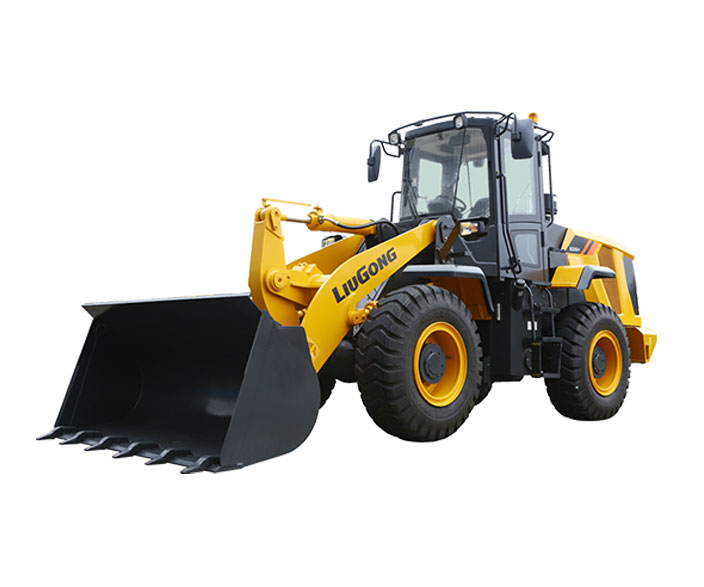 Yellow LiuGong front loader machine for heavy construction tasks.