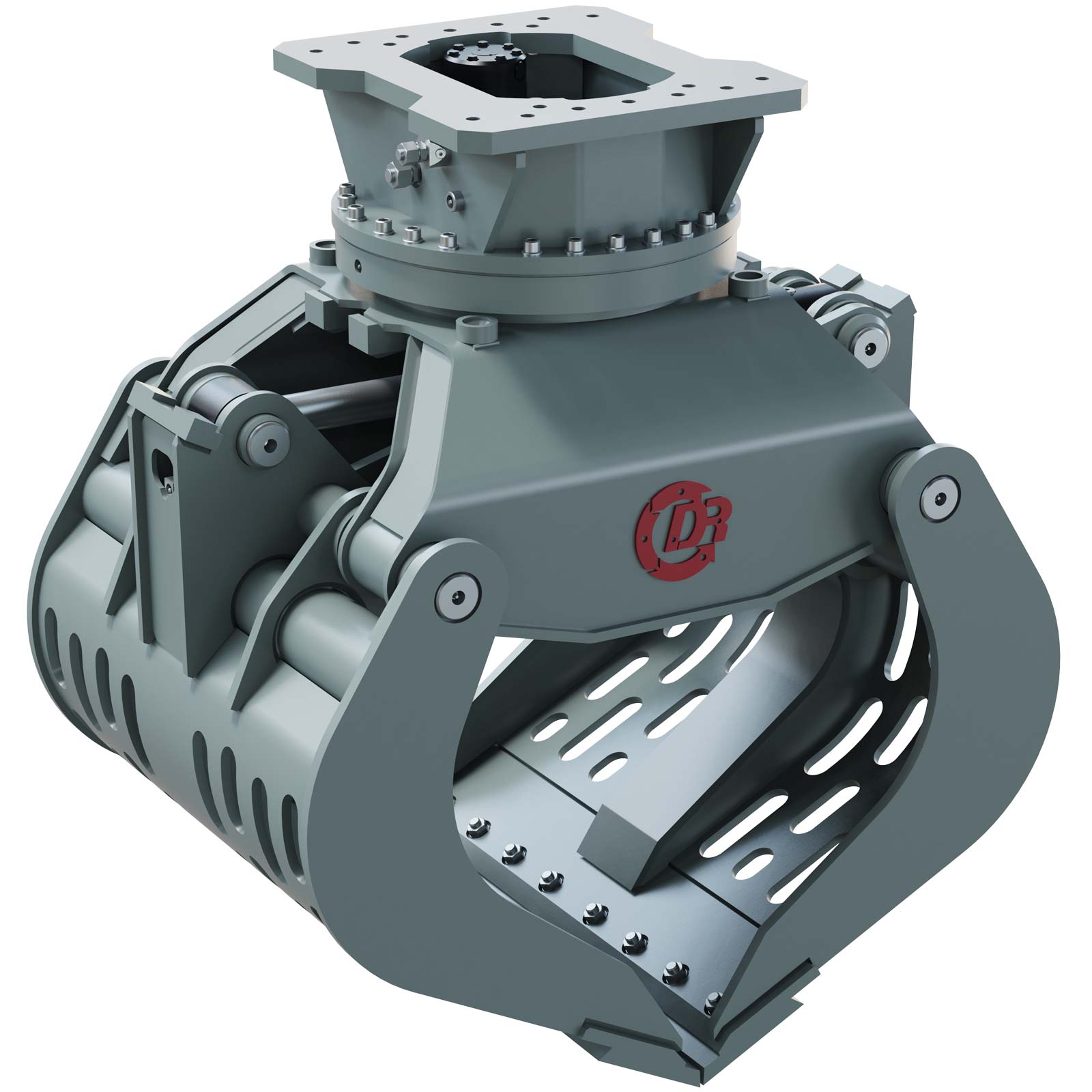 Heavy-duty hydraulic grapple by Rotobec designed for efficient material handling operations.