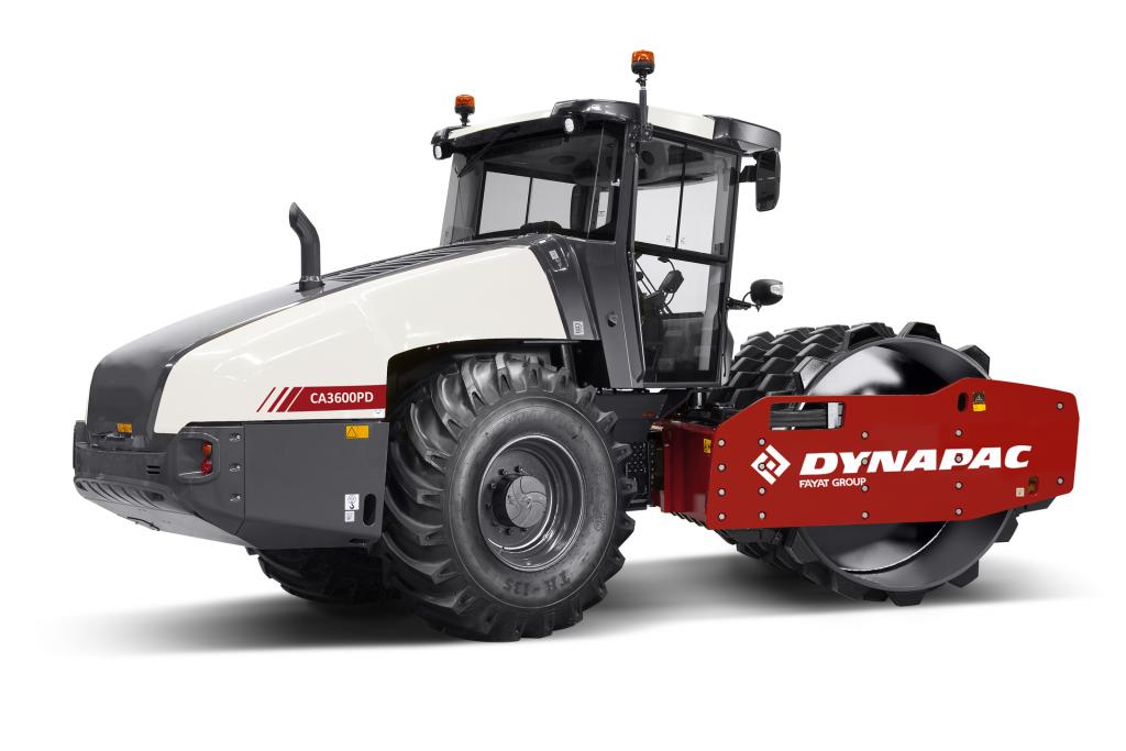 Dynapac CA3600PD single drum vibratory roller for efficient soil compaction in construction projects.