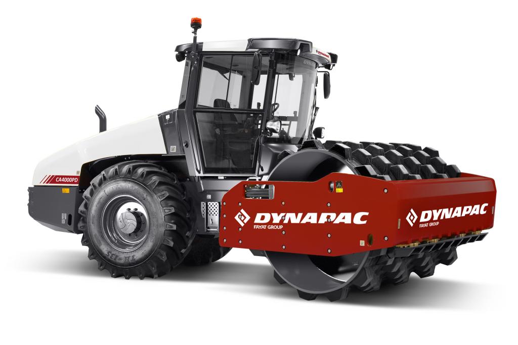 Dynapac CA4000PD soil compactor with padfoot drum for heavy-duty construction projects.