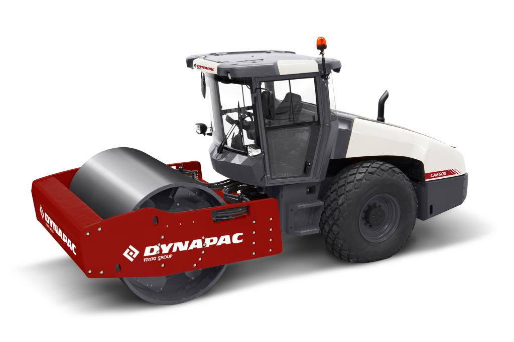 Dynapac CA6500 road roller for construction, featuring powerful compaction capabilities.