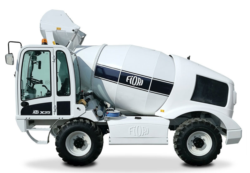 Concrete mixer truck by Fiori displaying the DB X35 model, ideal for efficient construction operations.