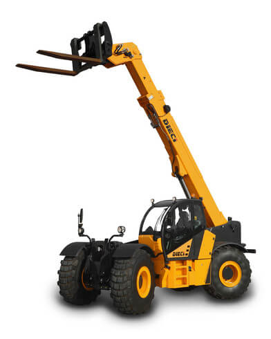 I'm unable to see the image, but I can help with a general approach. If the image is of a Dieci telescopic handler:Dieci telescopic handler with extended boom for heavy lifting in construction.