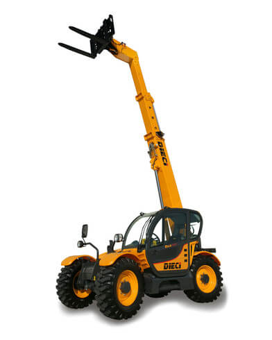 Dieci telehandler with extended boom, ideal for construction and agricultural tasks.